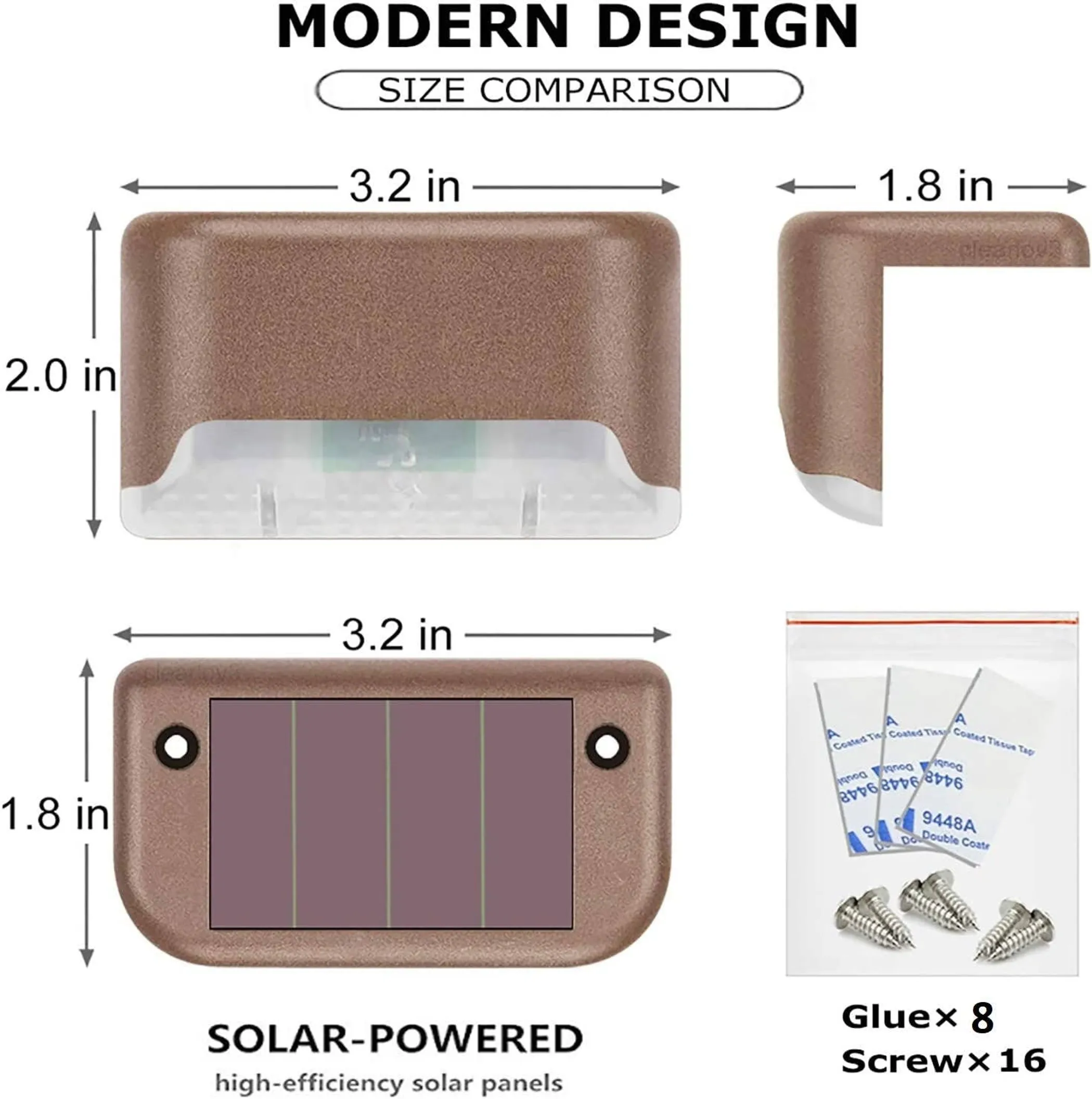 Solar Deck Lights 4 Pack Waterproof Outdoor LED - Image 3