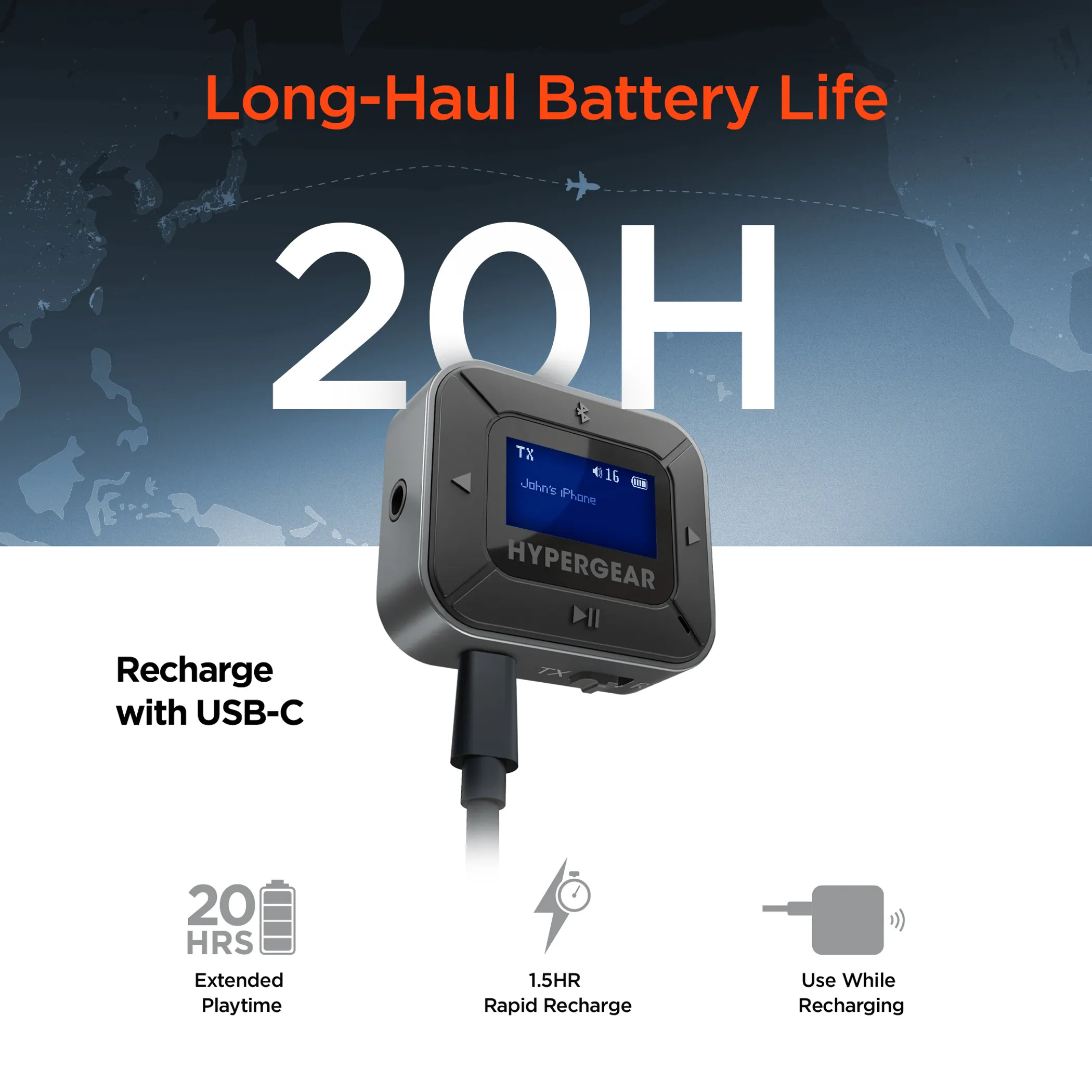 Bluetooth Flight Audio Adapter Transmitter Receiver - Image 5