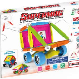 Tinamiri Supermag - Wheels 55 - Magnetic Building Set, 1000 Piece Jigsaw Puzzle