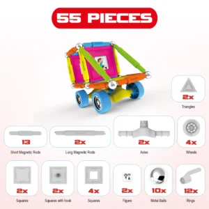 Magnetic Building Set 55 Pieces - Image 5