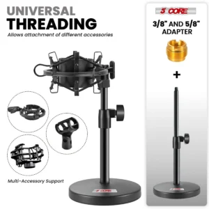 Desk Mic Stand Adjustable 3 in 1 with Phone Holder - Image 4