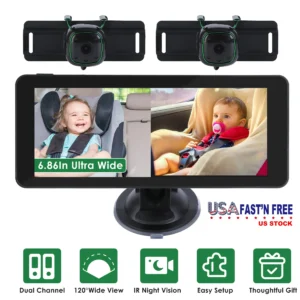 1080P Baby Car Camera Dual Channel Monitor with Split Screen - Image 4