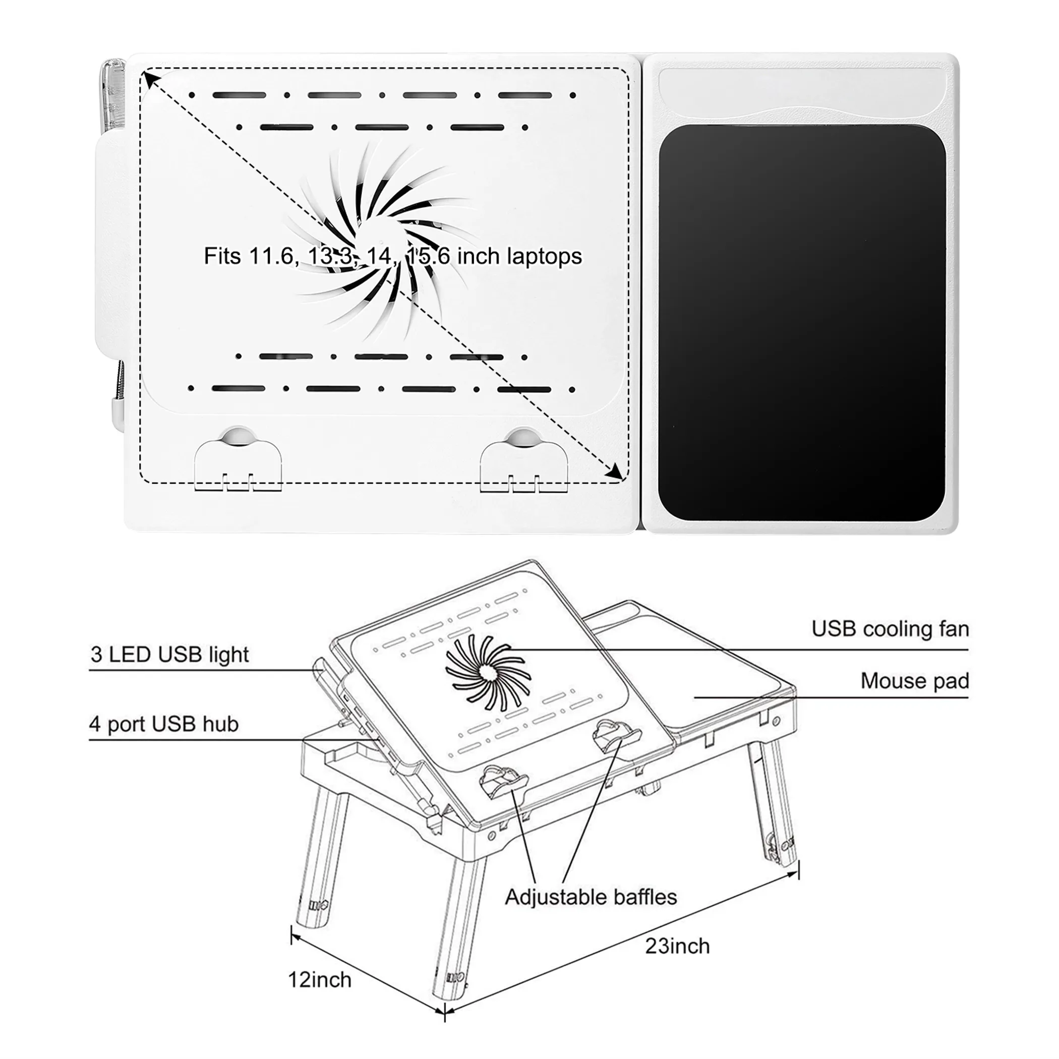 Foldable Laptop Table Bed Notebook Desk - Image 4
