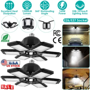 LED Garage Lights 160W Adjustable Ceiling Light - Image 3