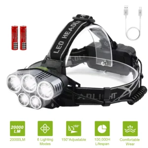 Rechargeable Headlamp 20000 Lumen LED Light - Image 3