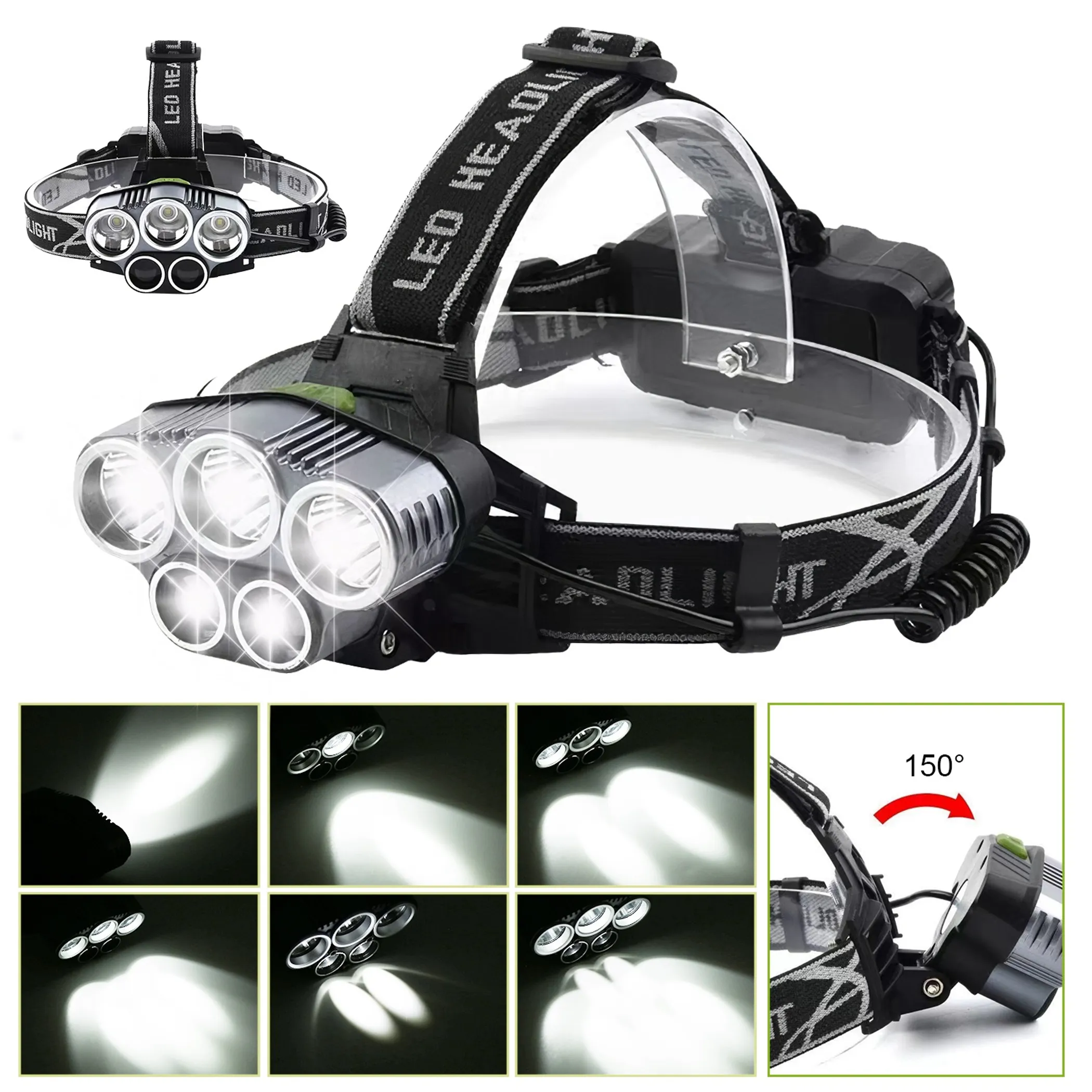 Rechargeable Headlamp 20000 Lumen LED Light - Image 5