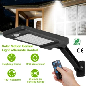 Solar Wall Light Outdoor 60LEDs PIR Motion - Image 4