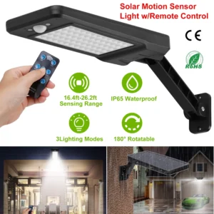 Solar Wall Light Outdoor 60LEDs PIR Motion - Image 5