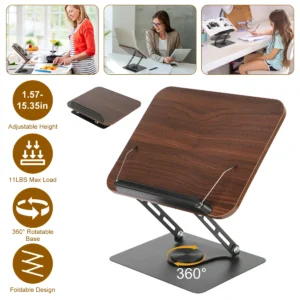 Alternative view of Adjustable Wooden Book Stand Foldable Reading Holder