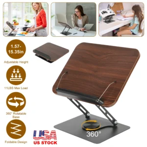 Adjustable Wooden Book Stand Foldable Reading Holder - Image 4