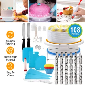 11 Inch Rotating Cake Turntable for Cake Decorating and Baking - Image 5
