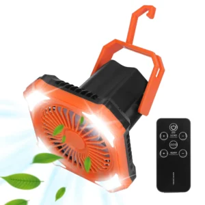 Portable Camping Lantern Fan LED Light USB Rechargeable