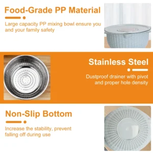 Alternative view of Multifunctional Mixing Bowl with Lid and Slicer Set