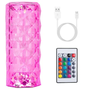 Crystal Diamond Rose Table Lamp