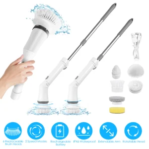 Electric Spin Scrubber Cordless Rechargeable Telescopic Cleaning Brush - Image 3