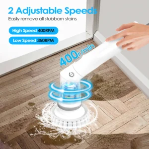 Electric Spin Scrubber Cordless Rechargeable Telescopic Cleaning Brush - Image 4