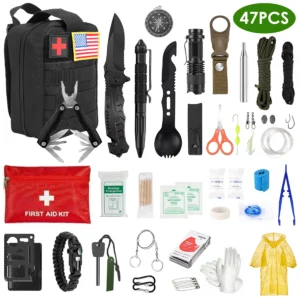 47Pcs Emergency Survival Kit for Camping, Hiking & Travel - Image 3