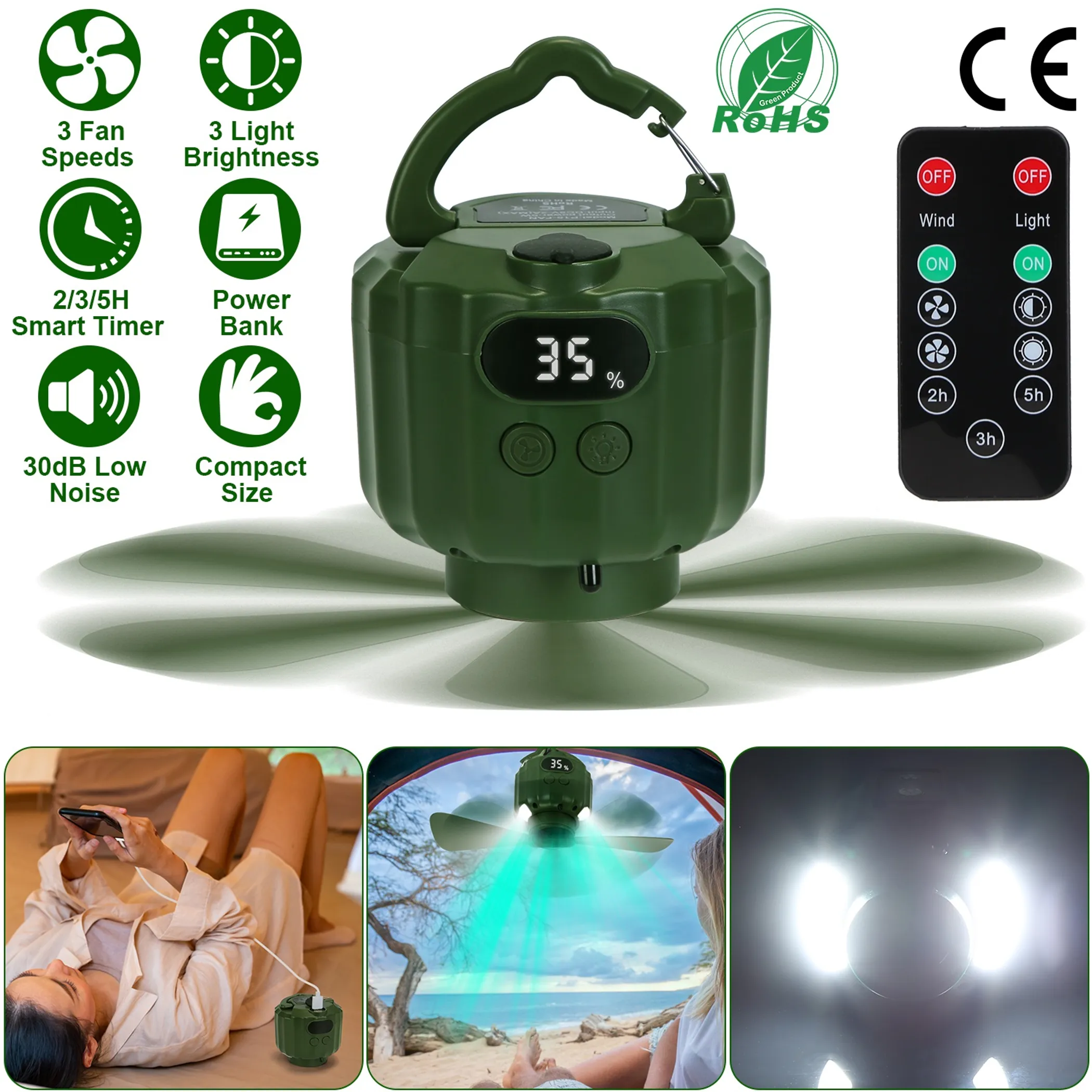 Portable Camping Ceiling LED Fan - Image 3
