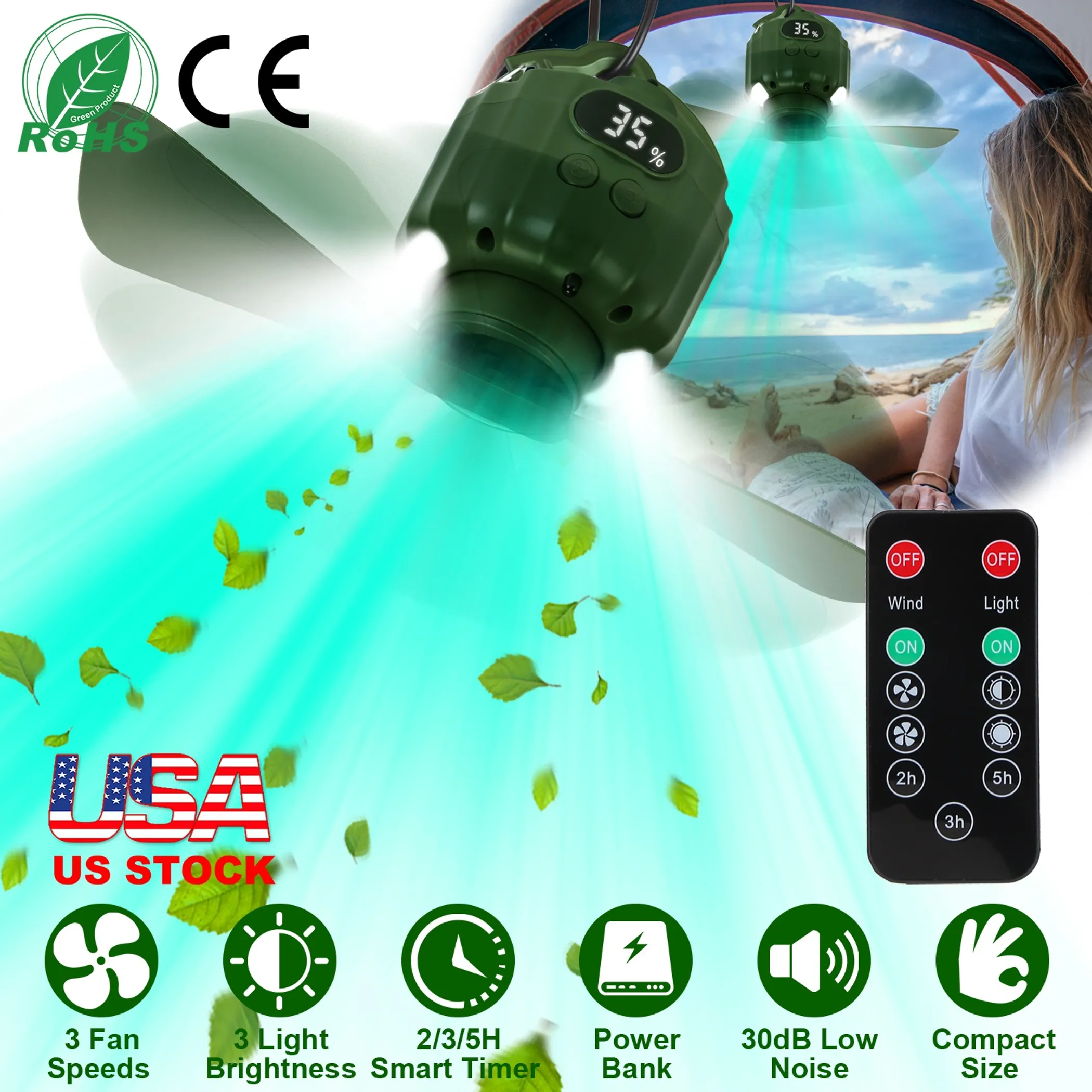 Portable Camping Ceiling LED Fan - Image 5