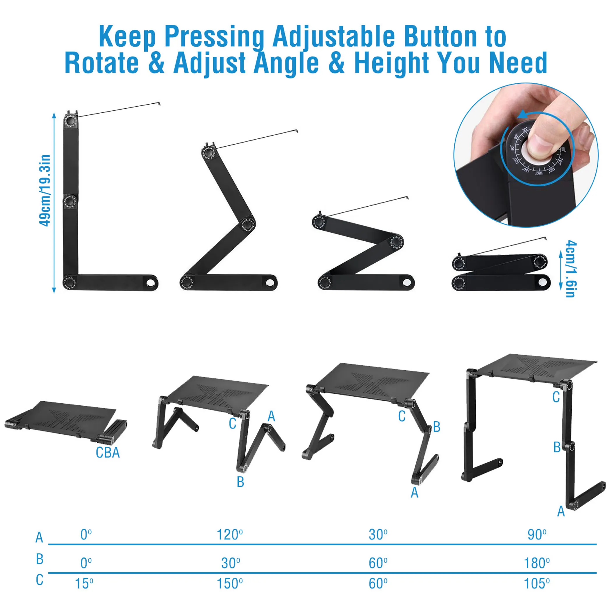 Foldable Laptop Table Bed Desk - Image 4
