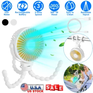 Portable Baby Stroller Fan Rechargeable Handheld Fan - Image 5