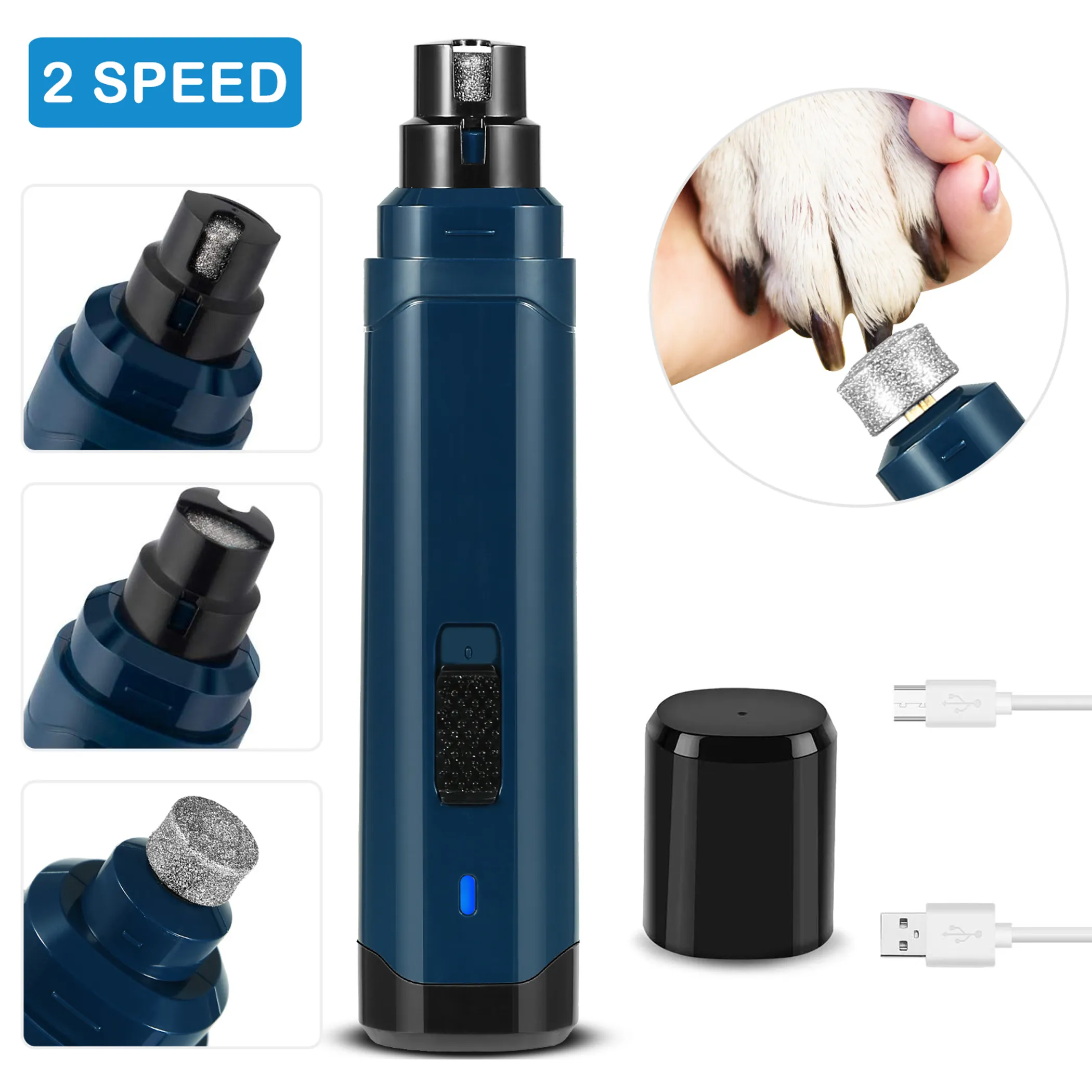 Dog Nail Grinder Quiet USB Rechargeable Pet Nail Trimmer - Image 4