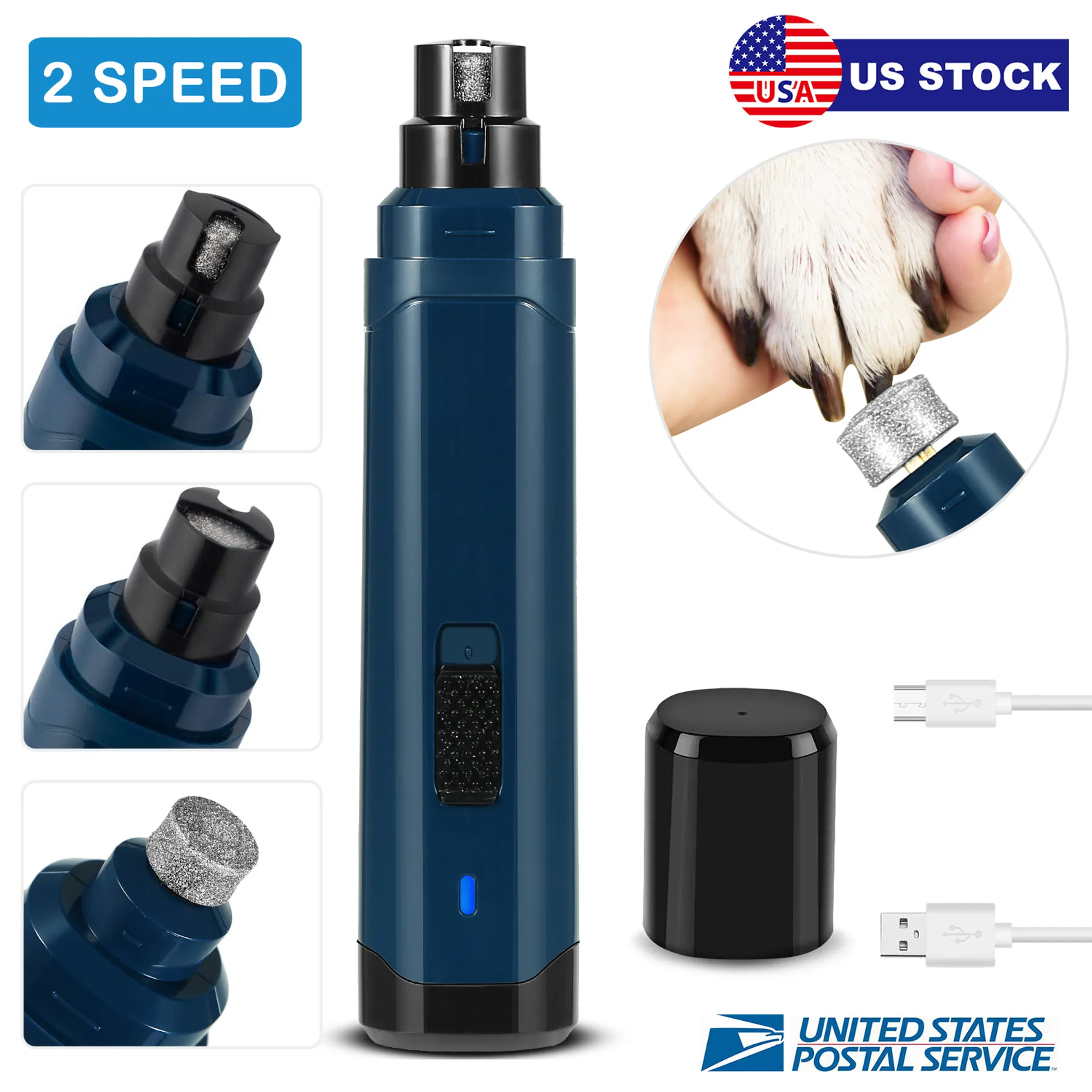 Dog Nail Grinder Quiet USB Rechargeable Pet Nail Trimmer - Image 5