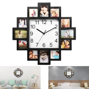 Alternative view of Photo Frame Clock 12 Picture Collage Wall Decor