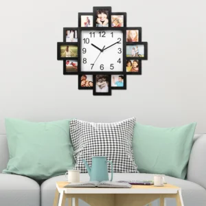 Photo Frame Clock 12 Picture Collage Wall Decor - Image 4