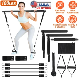 Pilates Bar Kit with Resistance Bands for Home Workout - Image 3