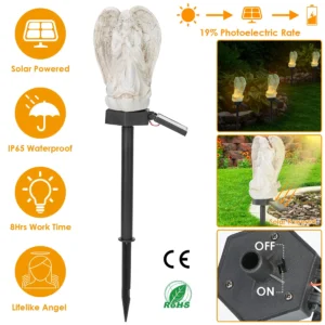 Solar Praying Angel Statue Garden Light - Image 3