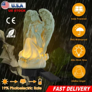 Solar Praying Angel Statue Garden Light - Image 5