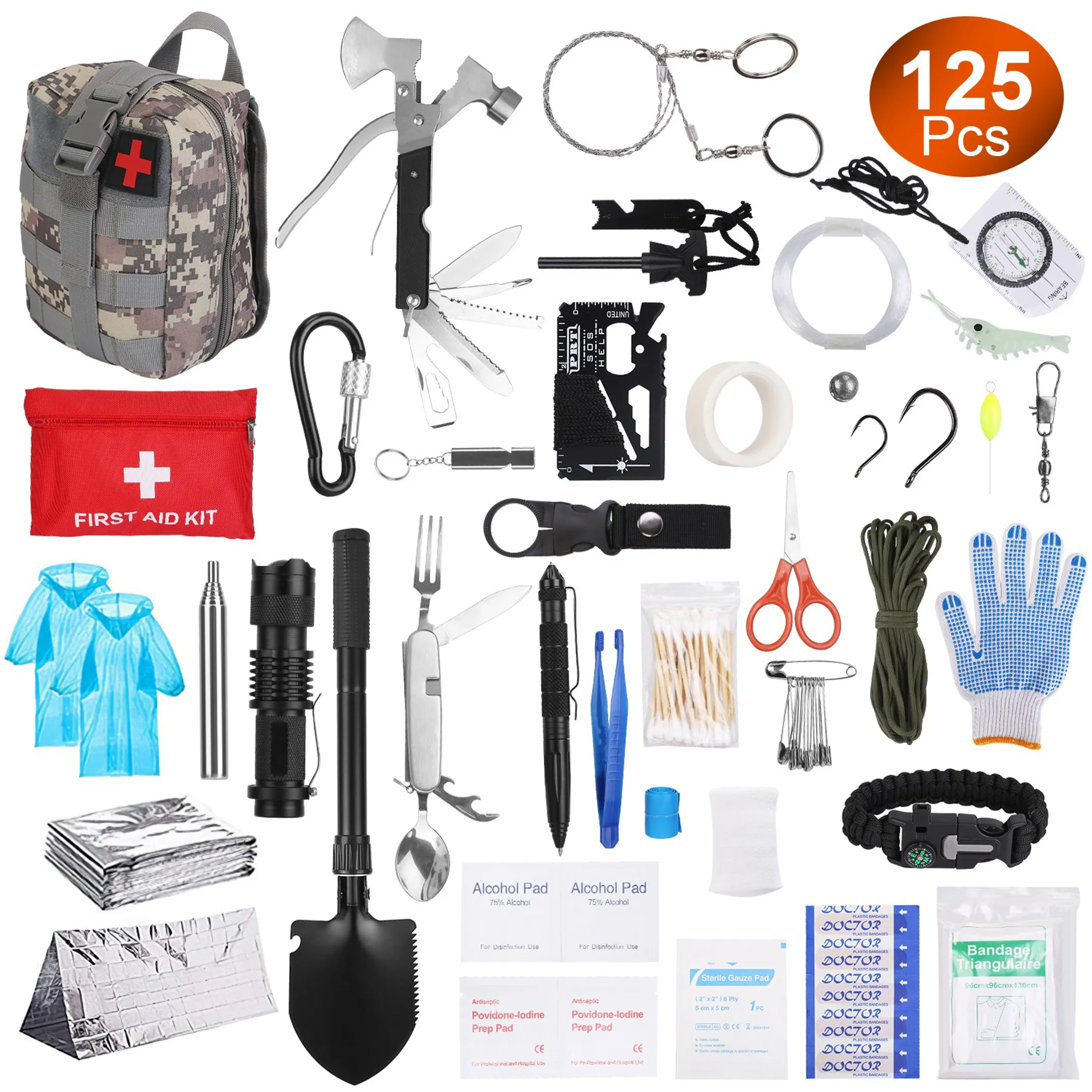 125 Piece Survival Kit Emergency Gear for Outdoor Adventures - Image 4