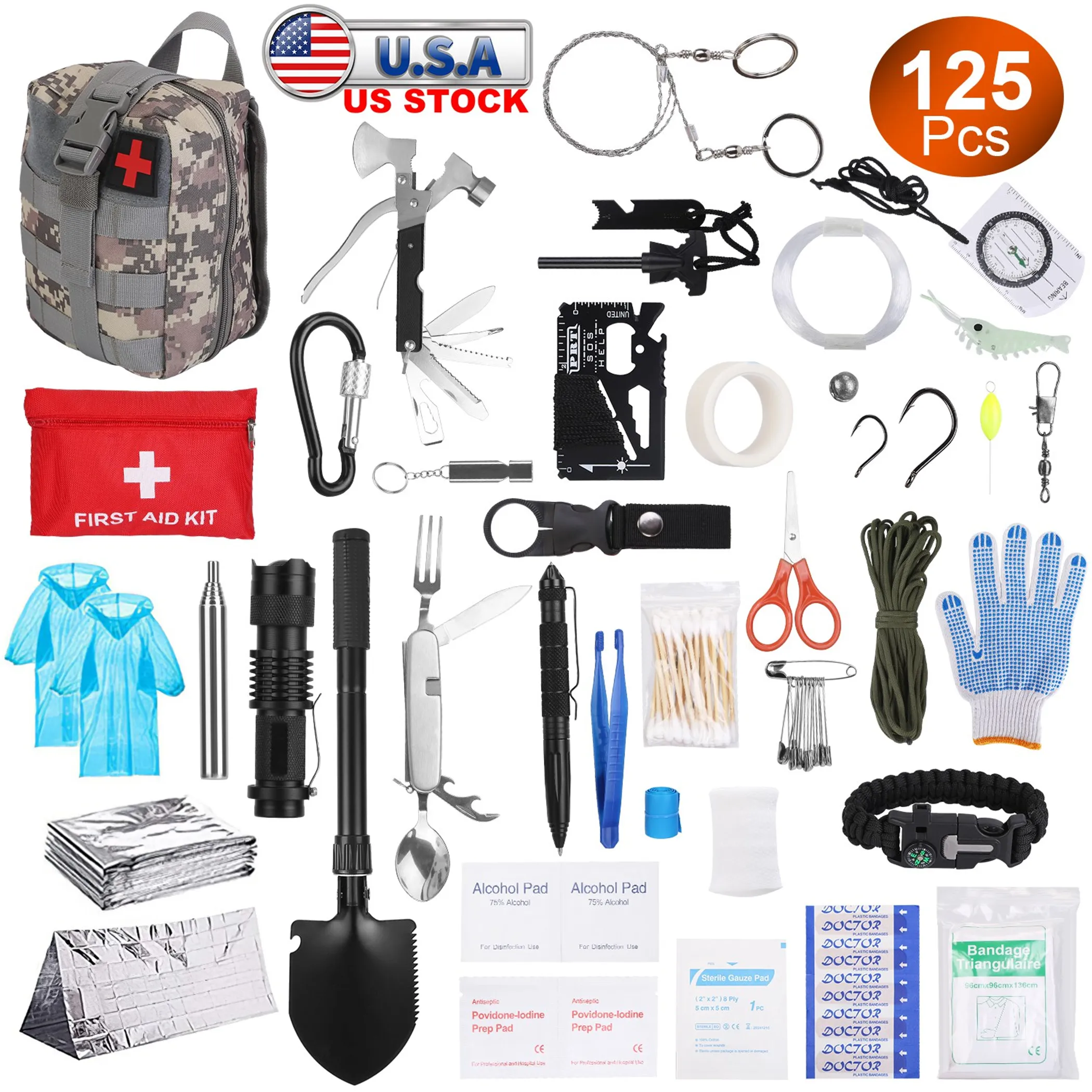 125 Piece Survival Kit Emergency Gear for Outdoor Adventures - Image 5