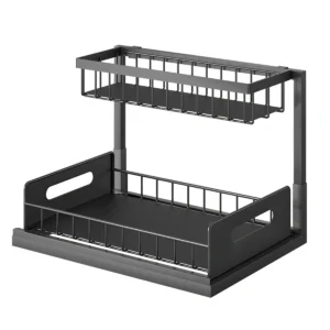 2 Tier Under Sink Organizers Pull Out Under Cabinet Basket