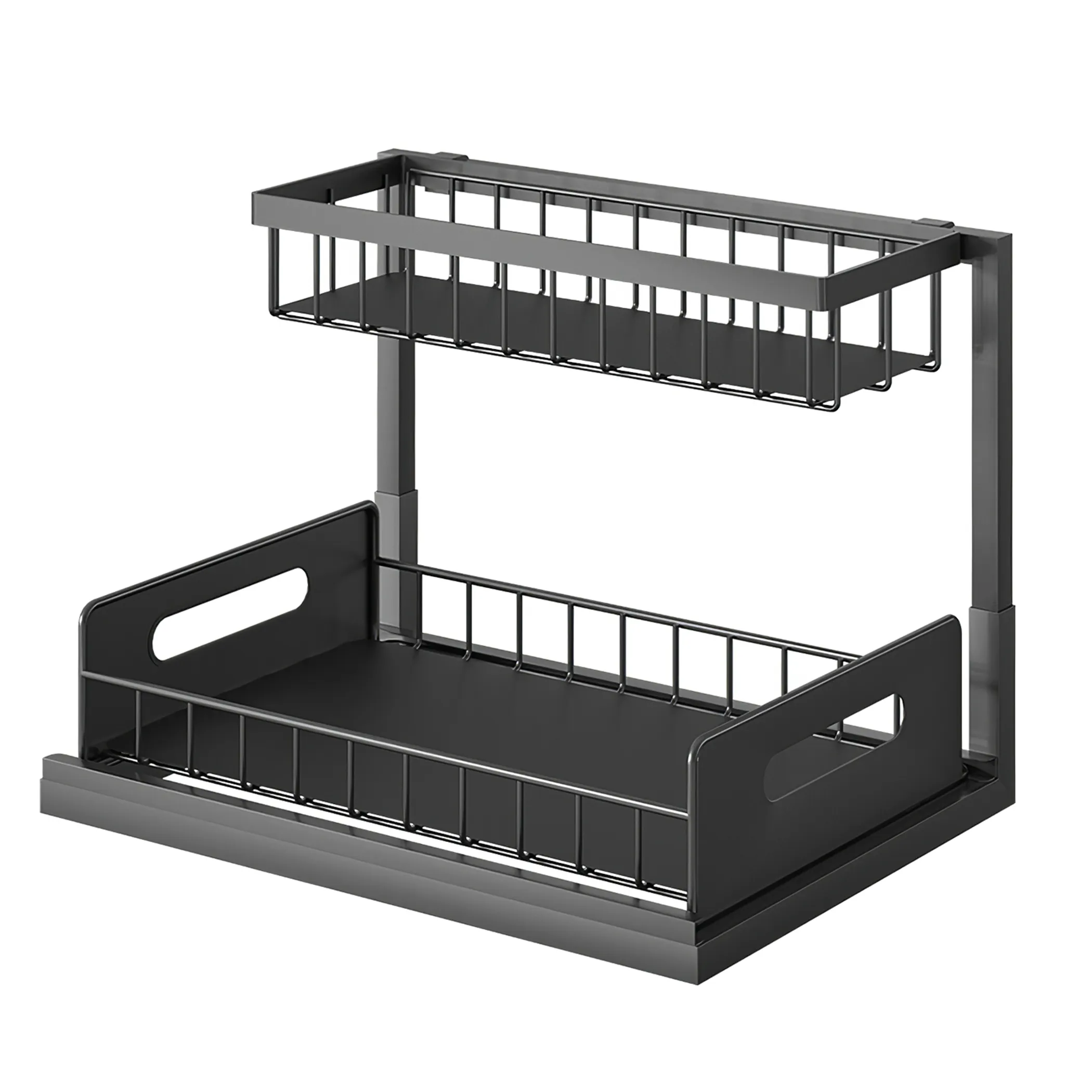 2 Tier Under Sink Organizers Pull Out Under Cabinet Basket
