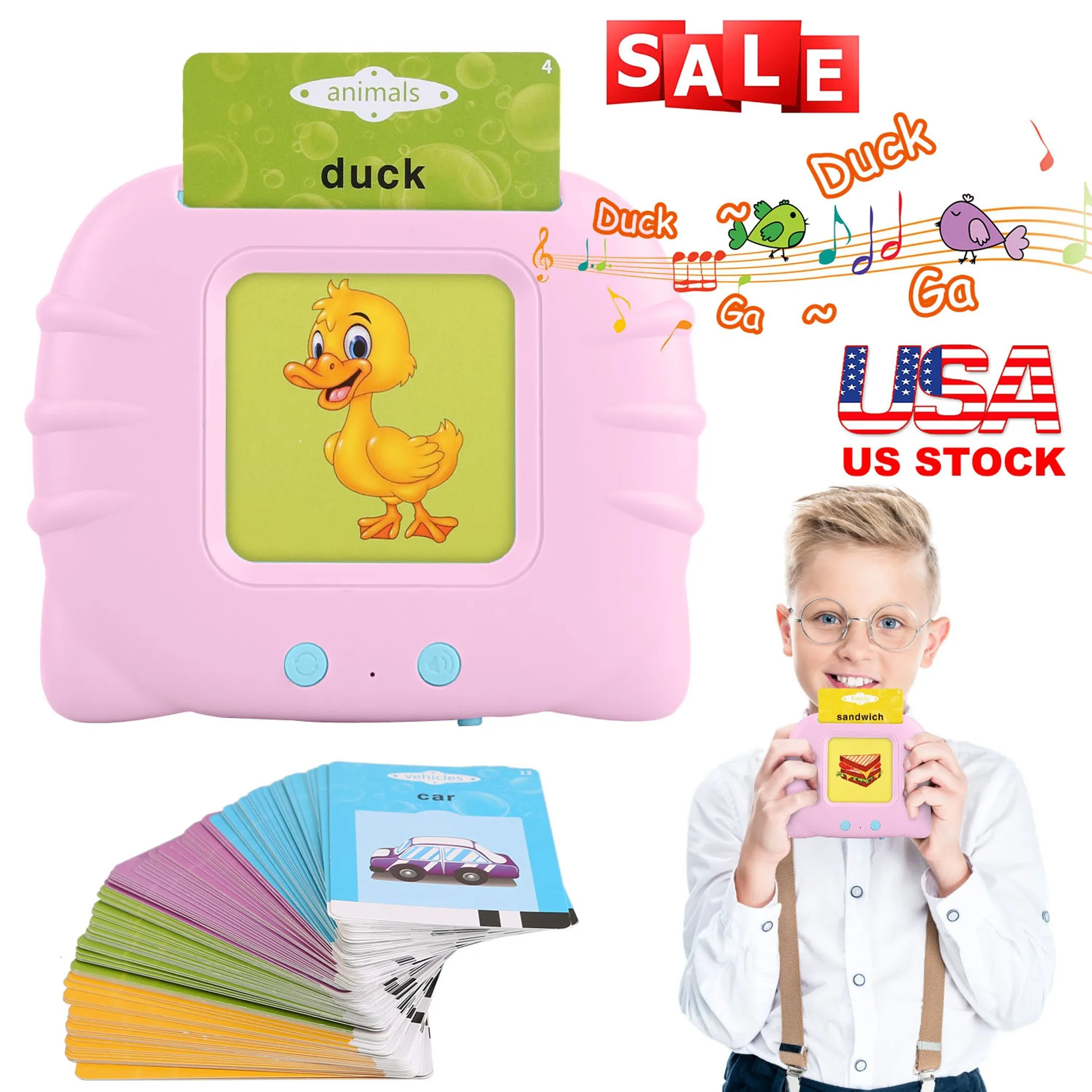 224 Words Kid Flash Talking Cards 112 Card Electronic Cognitive - Image 3