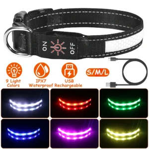 Alternative view of Light Up Dog Collar LED Waterproof Rechargeable