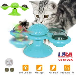Alternative view of Interactive Cat Toy Windmill Turntable with Catnip Ball