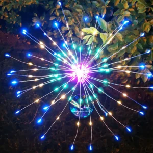 2 Pack Solar Starburst Lights 120 LED Outdoor Firework Garden Decorations - Image 3