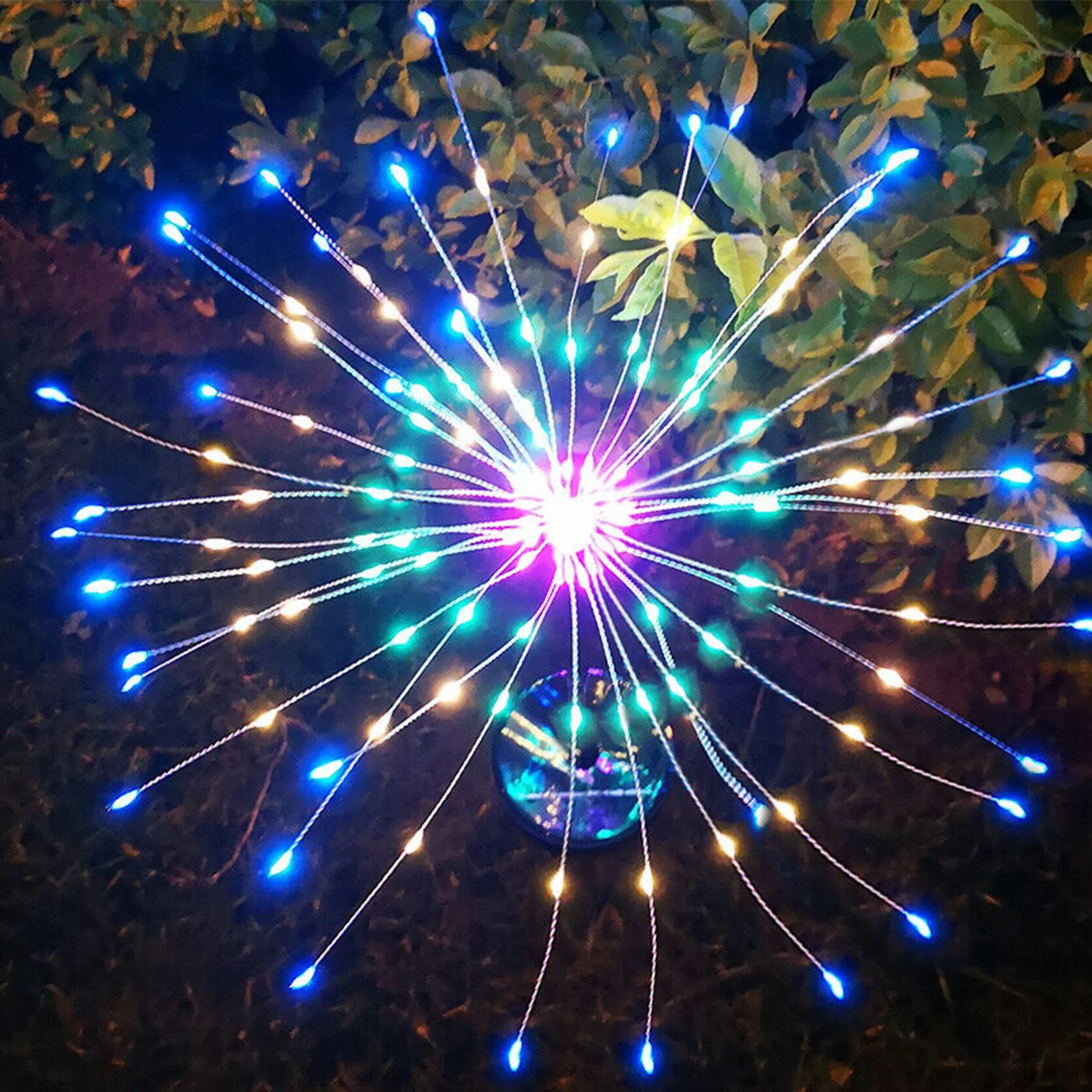 2 Pack Solar Starburst Lights 120 LED Outdoor Firework Garden Decorations - Image 3