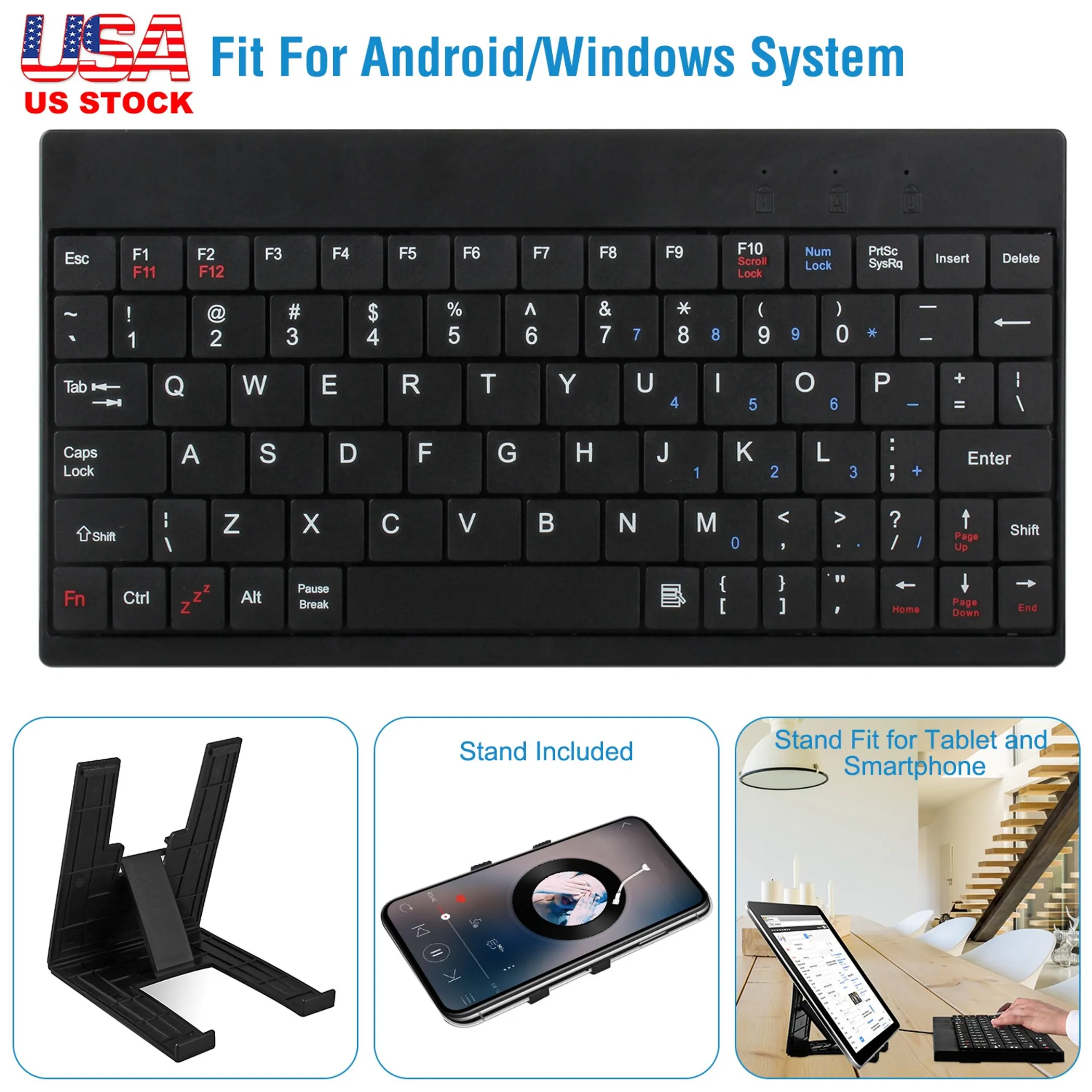 80 Keys Wired Keyboard with Stand for Tablet Portable - Image 3