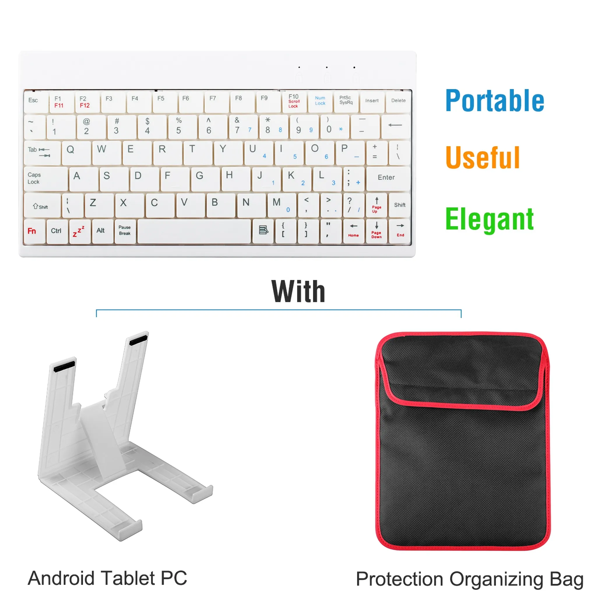 80 Keys Wired Keyboard with Stand for Tablet Portable - Image 4