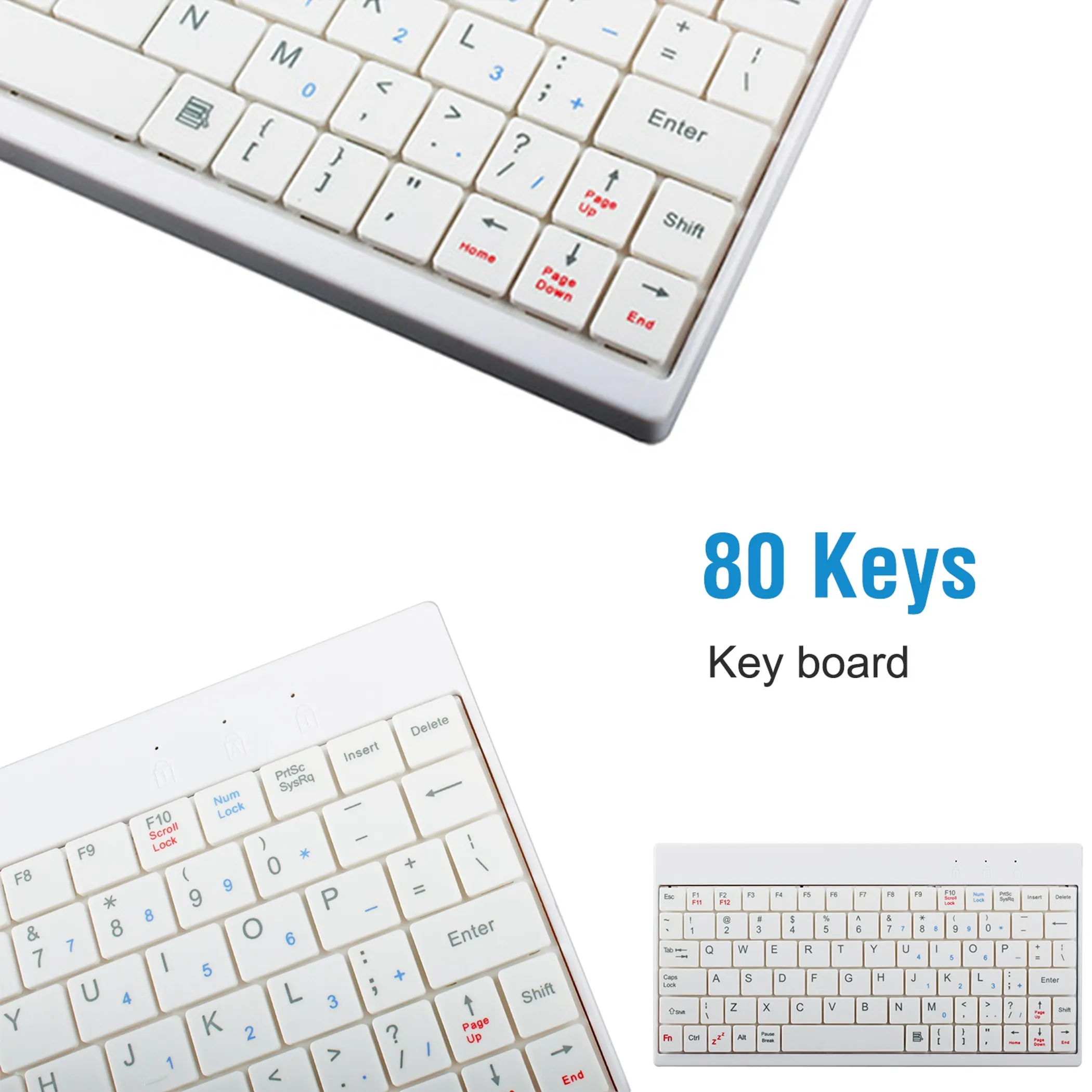 80 Keys Wired Keyboard with Stand for Tablet Portable - Image 5