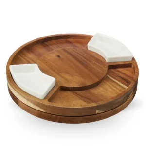 Alternative view of Rotating Charcuterie Board Acacia Wood Cheese Serving Tray