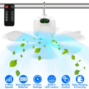 Alternative view of Portable Camping Fan with LED Lantern