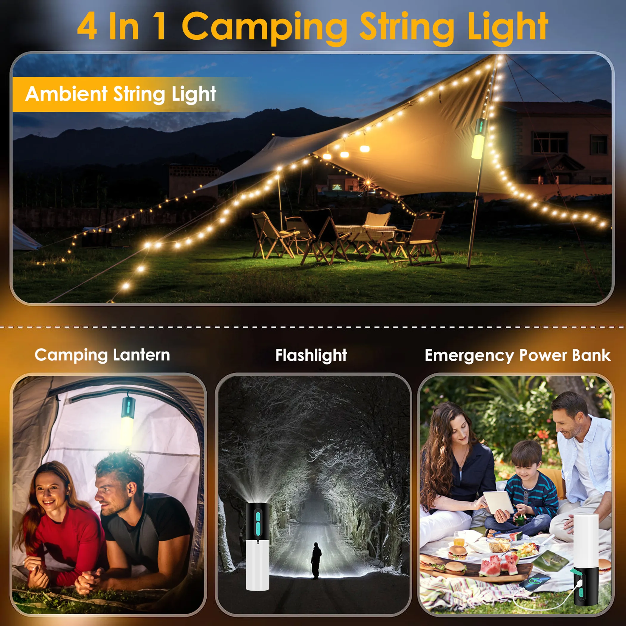 Rechargeable Camping String Light Lantern - Image 4