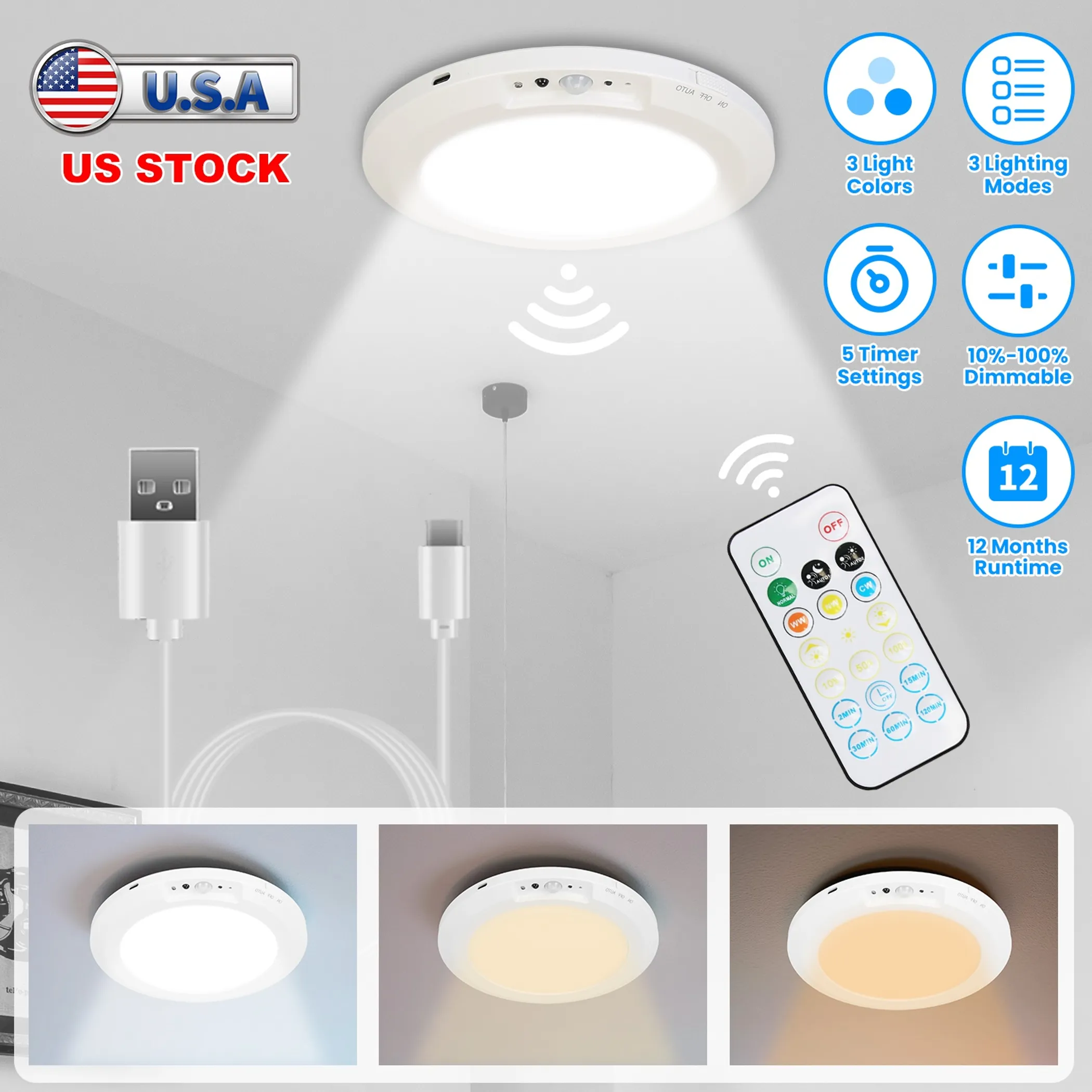 Magnetic Motion Sensor Ceiling Light - Image 5