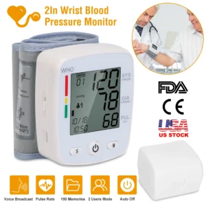 Alternative view of Wrist Blood Pressure Monitor with LCD Display