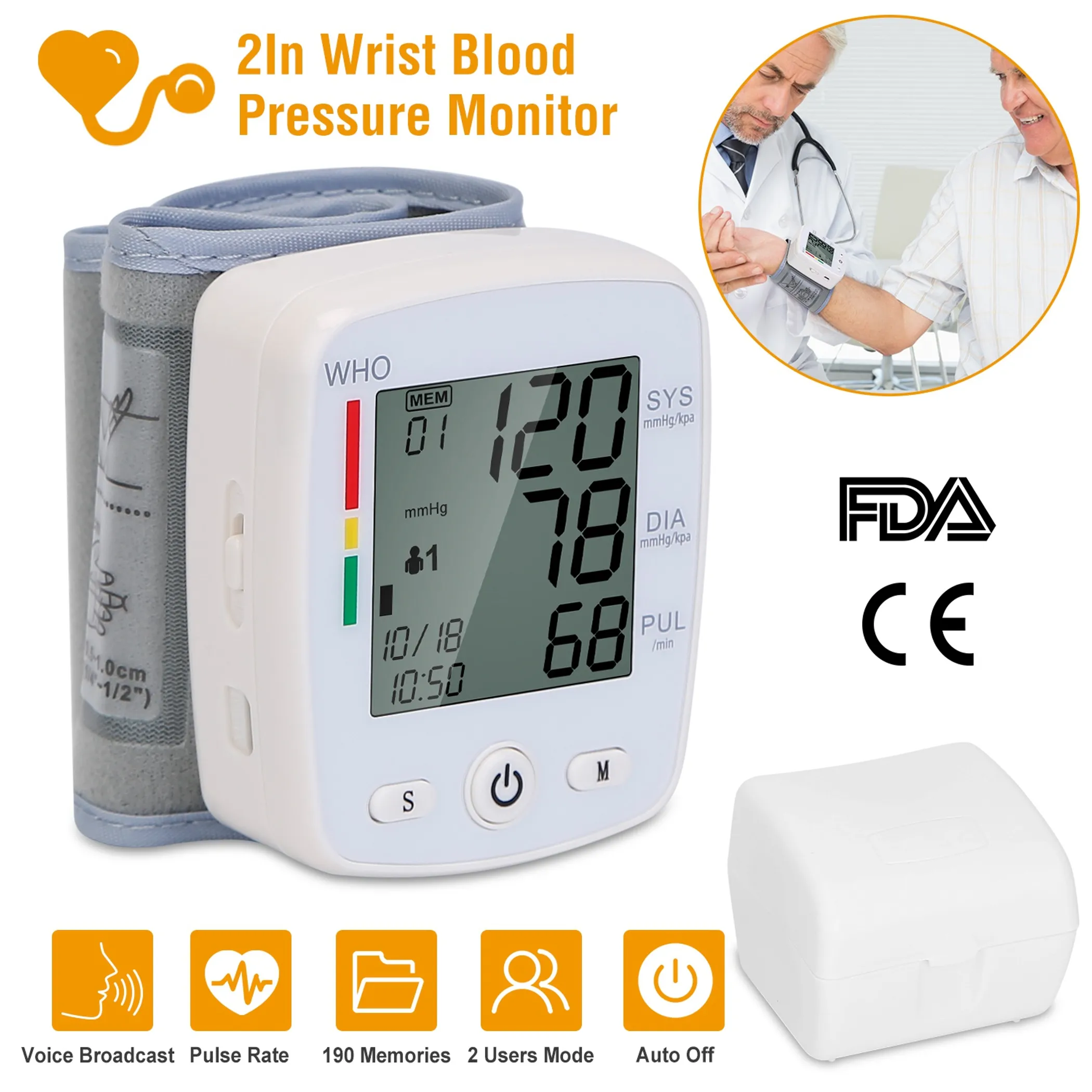 Wrist Blood Pressure Monitor with LCD Display - Image 3